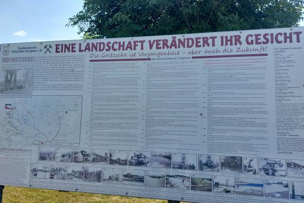 Infotafel der Bitterfelder Bergelute e.V. an der Goitzsche